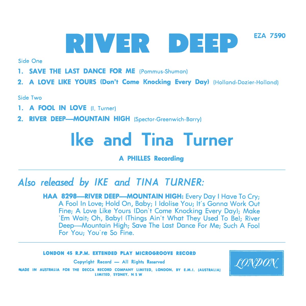 Ike & Tina Turner - River Deep (EP) - Single