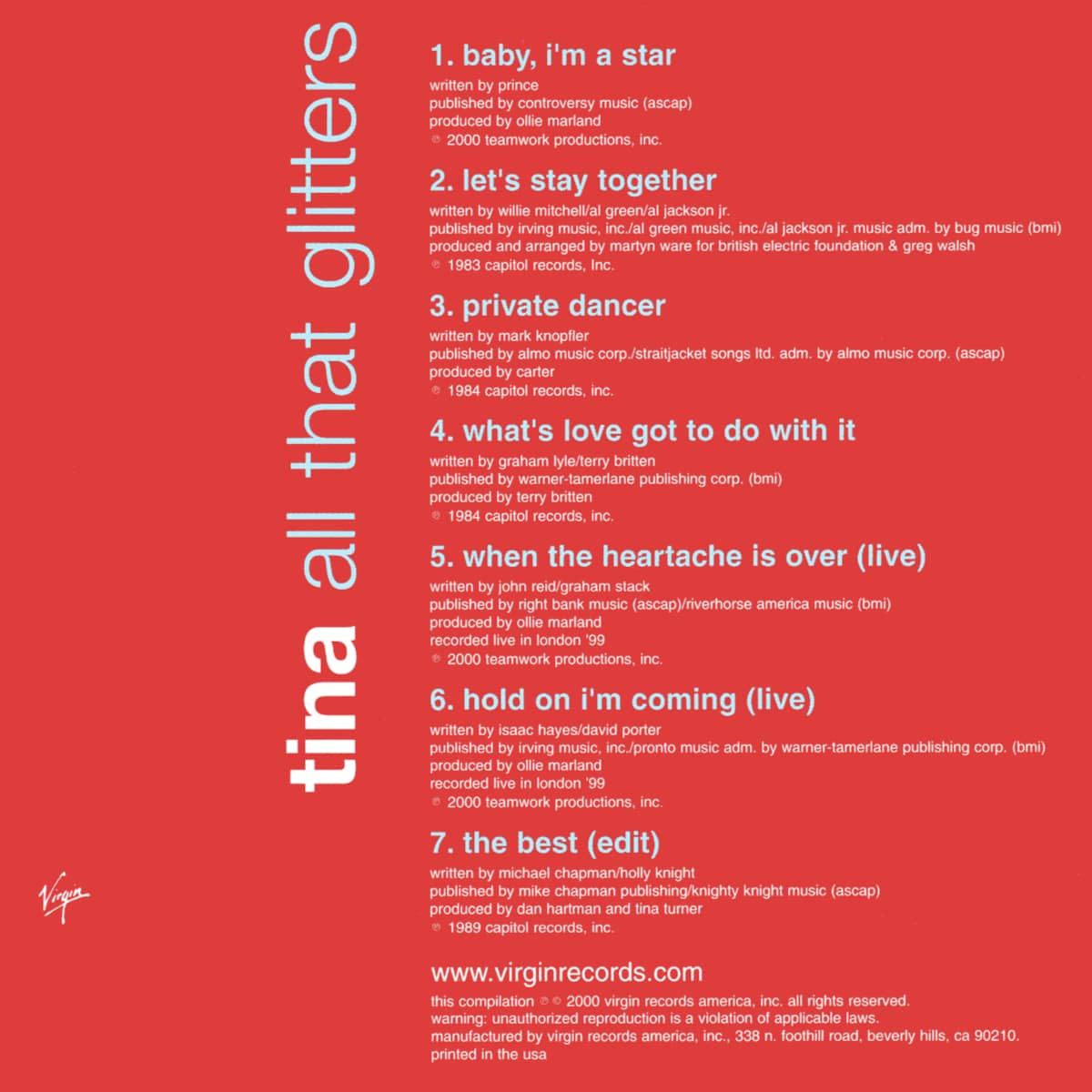 Tina Turner Album All That Glitters Cover 02