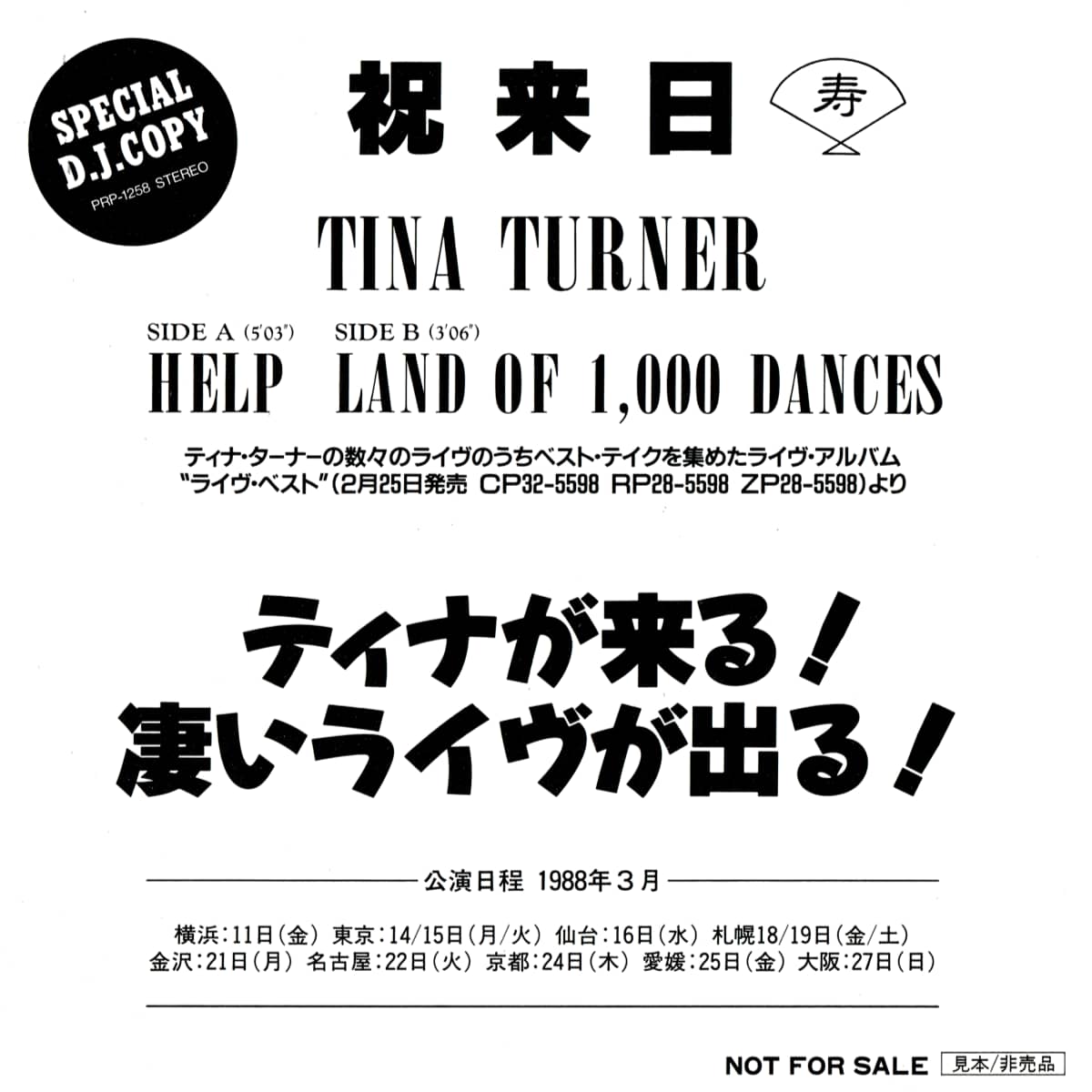 Tina Turner - Live In Europe - Promo