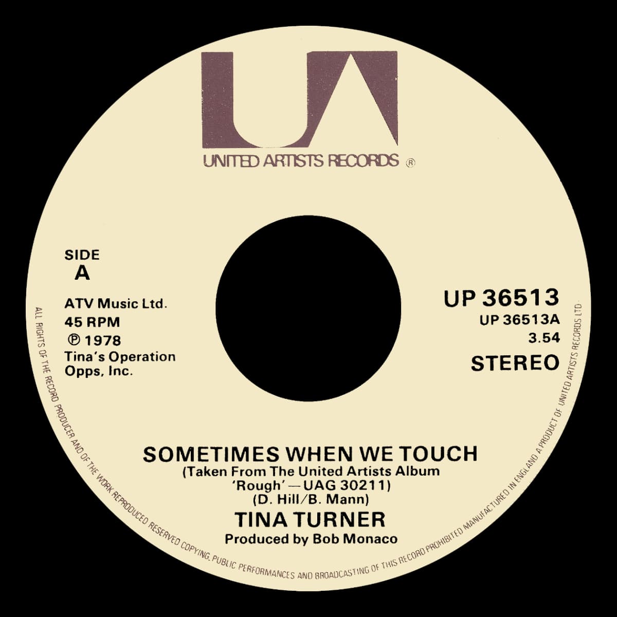 Tina Turner - Sometimes When We Touch - Single
