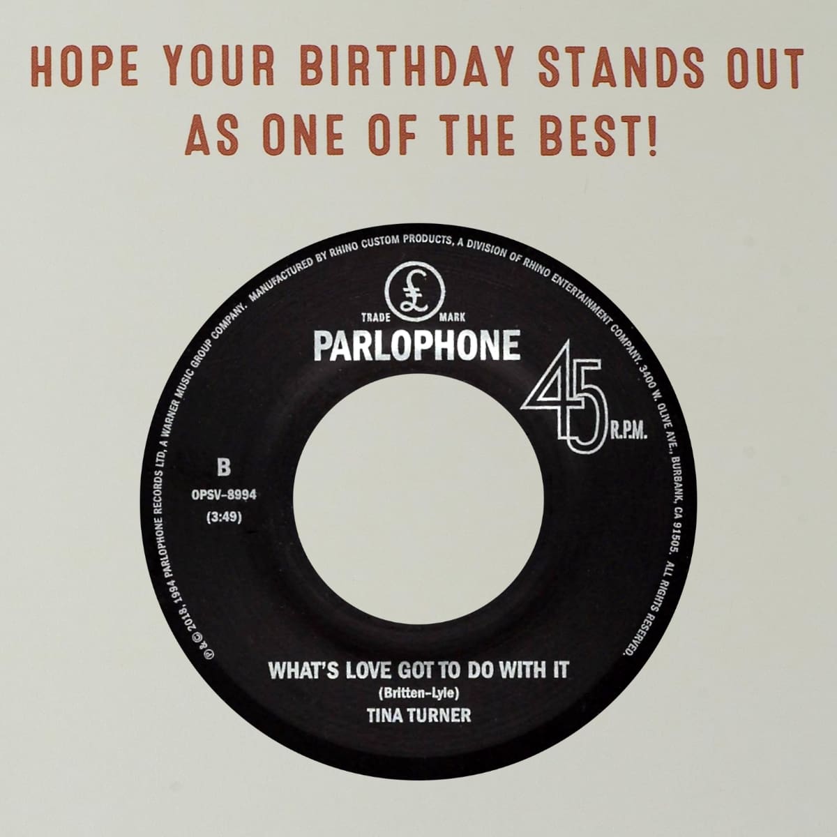 Tina Turner - The Best (Hallmark) - Single